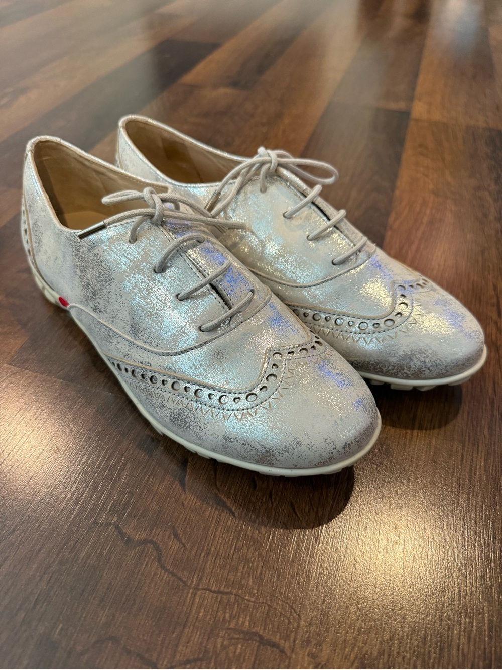 Marc Joseph Metallic Women's Leather Lace-Up Oxford Golf Shoes (sz 7.5)